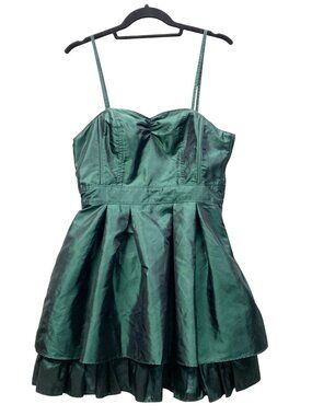 H&M Emerald Green Sweetheart Taffeta Cocktail Dress, Sz 8, Straps or Strapless‎